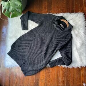 Philosophy Black Heather Cowl Neck Sweater Extra Long Size Extra Small